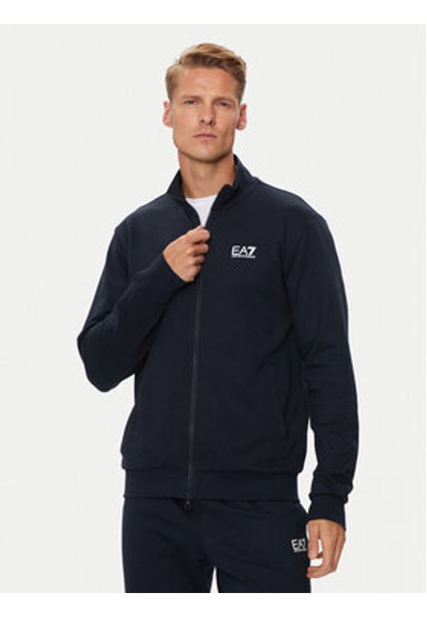 EA7 Emporio Armani Dres 8NPV61 PJVRZ 1562 Granatowy Regular Fit. Kolor: niebieski. Materiał: bawełna
