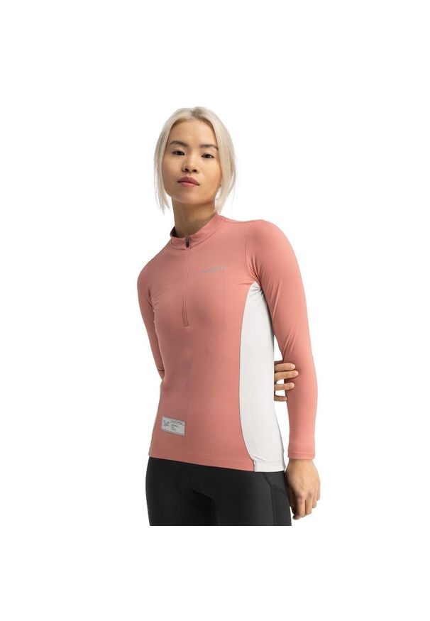 SIROKO - Damska koszulka rowerowa gravel z długim rękawem Kolarstwo Siroko GM3 Hokkaido. Kolor: pomarańczowy, różowy, wielokolorowy. Materiał: materiał. Długość rękawa: długi rękaw. Długość: długie. Sport: kolarstwo