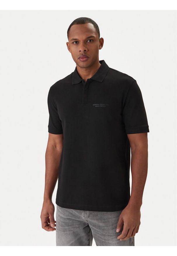 Armani Exchange Polo XM001286 AF10366 UC001 Czarny Regular Fit. Typ kołnierza: polo. Kolor: czarny. Materiał: bawełna