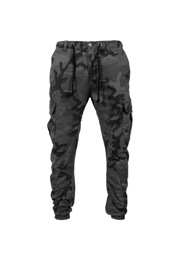 Urban Classics - Męskie Spodnie Joggingowe Camo Cargo. Kolor: brązowy, zielony, szary, wielokolorowy