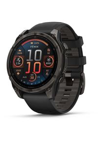 GARMIN - Smartwatch Garmin Inteligentny zegarek Fenix 8 – 47 mm, AMOLED Sapphire, Titan DLC w kolorze szarego węgla z silikonowym pasek w kolorze czarno-szarym. Rodzaj zegarka: smartwatch. Kolor: czarny, szary, wielokolorowy #1