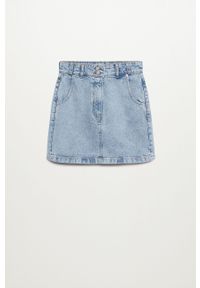 mango - Mango - Spódnica jeansowa Marion. Okazja: na co dzień. Kolor: niebieski. Materiał: jeans. Styl: casual #3