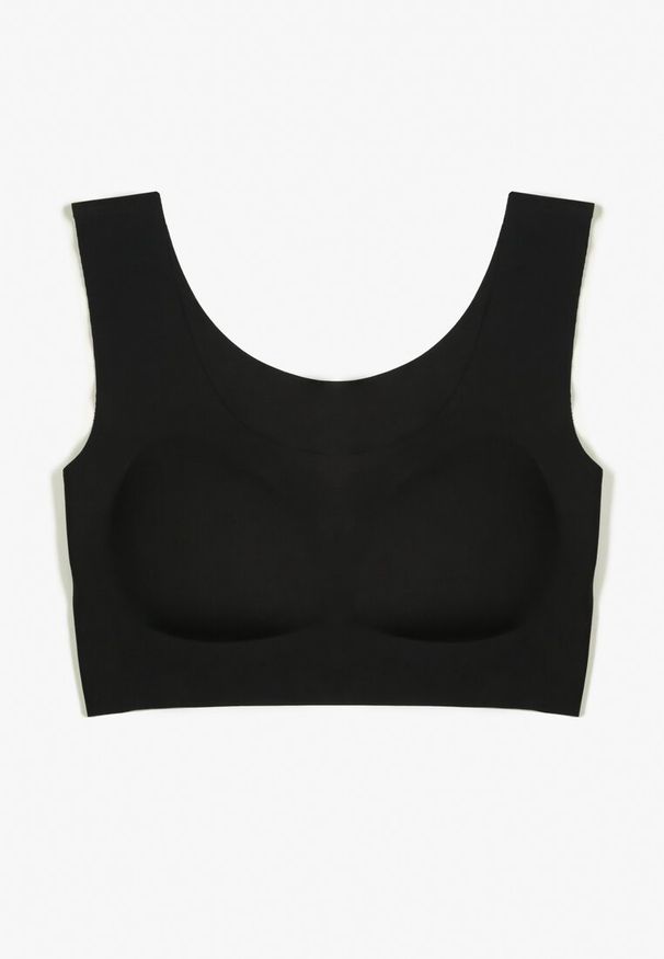 Born2be - Czarny Biustonosz Astehe. Kolor: czarny. Rodzaj stanika: wyciągane miseczki, push-up. Wzór: gładki, jednolity, aplikacja