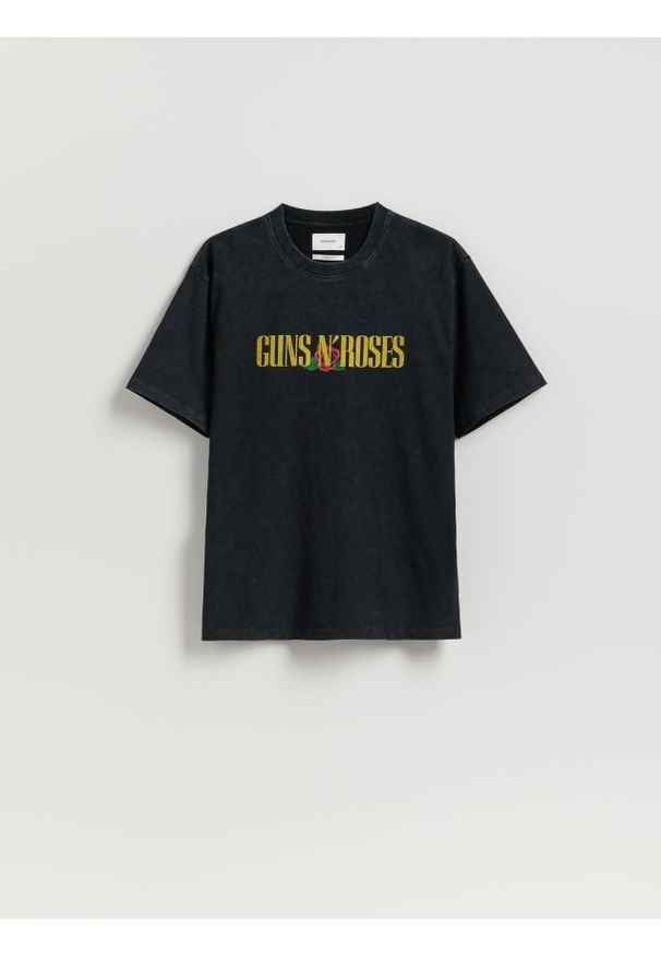 Reserved - T-shirt Guns N' Roses - czarny. Kolor: czarny. Materiał: bawełna, dzianina