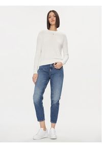 Tommy Jeans Sweter Essential DW0DW17254 Biały Regular Fit. Kolor: biały. Materiał: bawełna, wiskoza #5