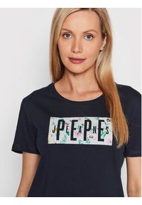 Pepe Jeans T-Shirt Patsy PL505218 Granatowy Regular Fit. Kolor: niebieski. Materiał: bawełna #4