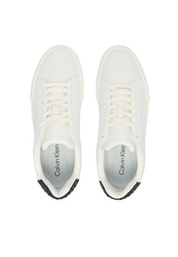 Calvin Klein Sneakersy Chunky Cupsole Laceup Lth Bt Aop YW0YW02036 Biały. Kolor: biały. Materiał: skóra
