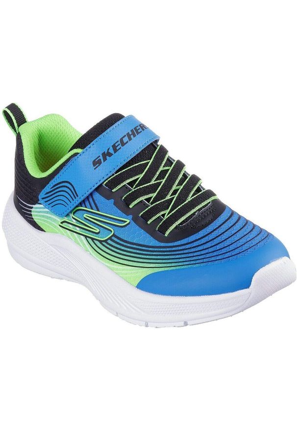 skechers - Adidasy Skechers Microspec Advance, Dzieci. Kolor: biały, niebieski, wielokolorowy. Materiał: tkanina, materiał, syntetyk. Model: Skechers Sport. Sport: turystyka piesza