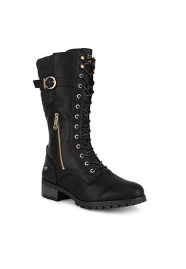 Mustang Kozaki 1435-602 Czarny. Kolor: czarny. Materiał: materiał