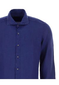 FAY - Lniana niebieska koszula. Kolor: niebieski. Materiał: len. Długość rękawa: długi rękaw. Długość: długie. Styl: klasyczny #2