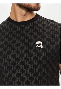 Karl Lagerfeld - KARL LAGERFELD T-Shirt 755096 551251 Czarny Regular Fit. Typ kołnierza: dekolt w karo. Kolor: czarny. Materiał: bawełna