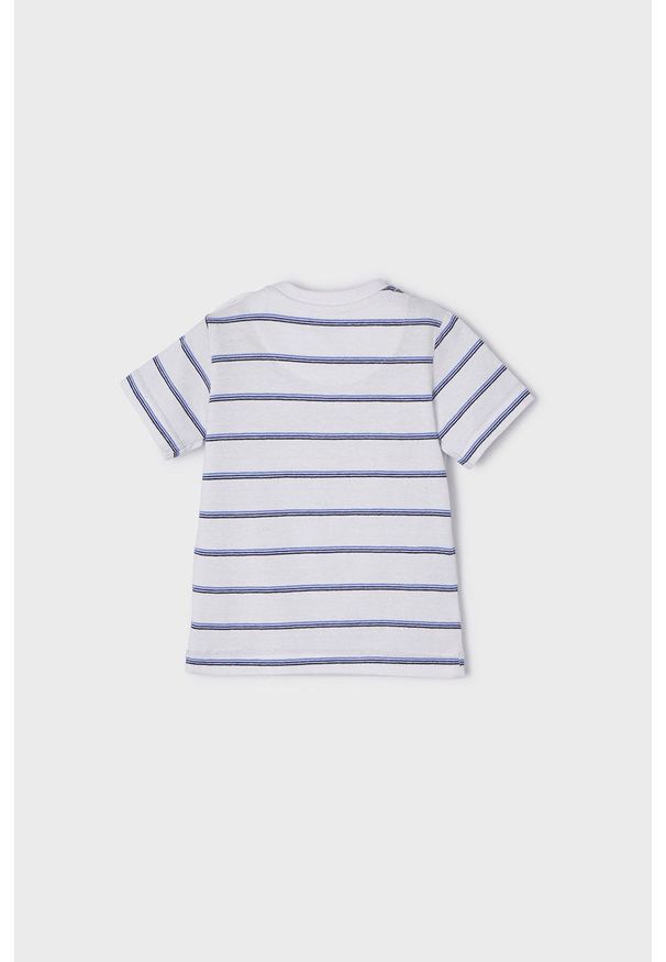 Mayoral t-shirt dziecięcy wzorzysty. Okazja: na co dzień. Kolor: niebieski. Materiał: dzianina. Styl: casual