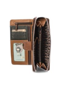 Brązowy Elegancki Portfel Damski Anekke. Kolor: brązowy. Materiał: skóra ekologiczna #9