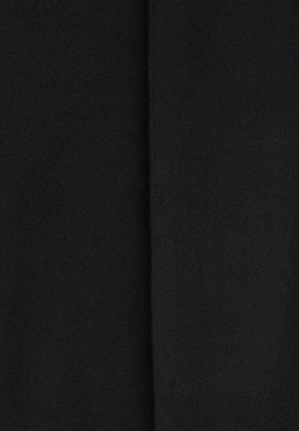 Renee - Czarne Spodnie Dzwony z Wiskozą i Bawełną z Gumką w Pasie High Waist Lertidra. Okazja: na co dzień. Stan: podwyższony. Kolor: czarny. Materiał: bawełna, wiskoza. Styl: retro, casual, elegancki
