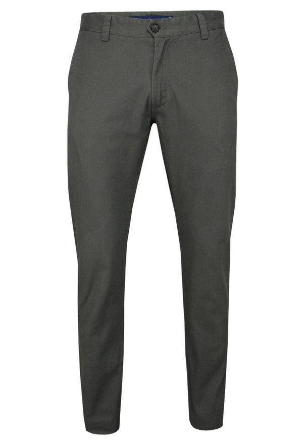 Chiao - Szare, Popielate Bawełniane Spodnie Męskie, CHINOSY -CHIAO- Casualowe, Stylowe. Okazja: na co dzień. Kolor: szary. Materiał: bawełna. Styl: elegancki, casual