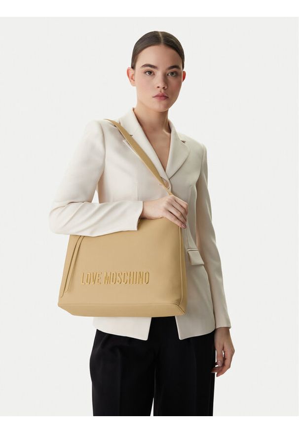 Love Moschino - LOVE MOSCHINO Torebka JC4108PP1OKD0129 Beżowy. Kolor: beżowy. Materiał: skórzane