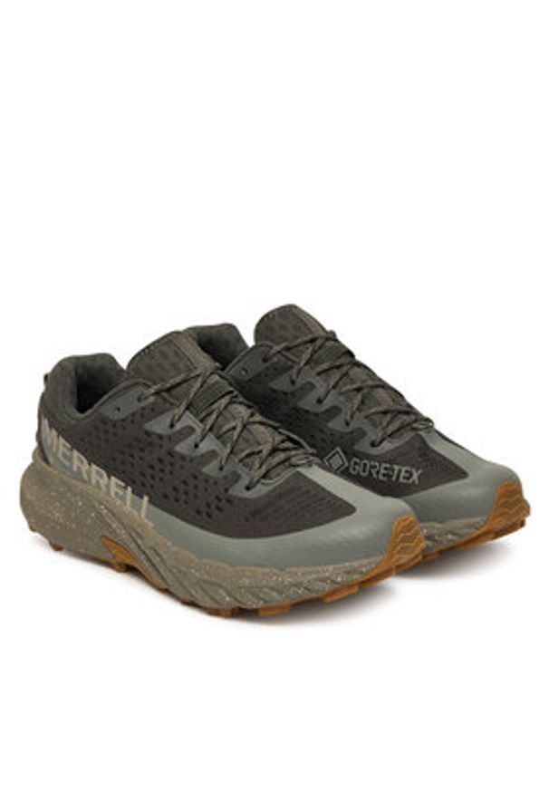 Merrell Sneakersy Agility Peak 5 Gore-Tex J068701 Khaki. Kolor: brązowy. Materiał: materiał. Technologia: Gore-Tex