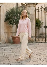 Sinsay - Sweter z kołnierzem - różowy. Kolor: różowy #1