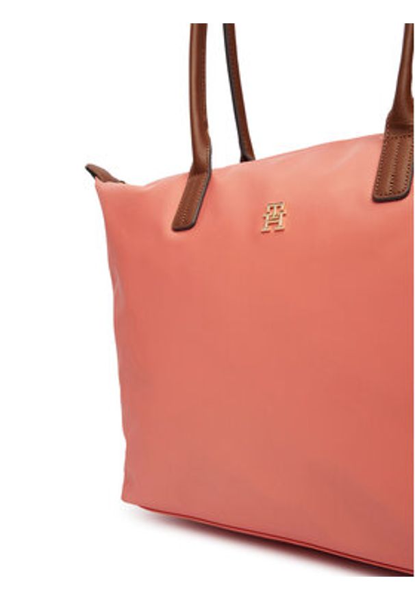 TOMMY HILFIGER - Tommy Hilfiger Torebka Popette Tote AW0AW17711 Koralowy. Kolor: pomarańczowy