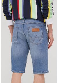Wrangler szorty jeansowe męskie. Okazja: na co dzień. Kolor: niebieski. Materiał: jeans. Styl: casual #2