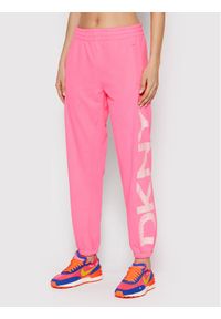 Spodnie dresowe DKNY Sport. Kolor: różowy. Materiał: syntetyk, dresówka #1