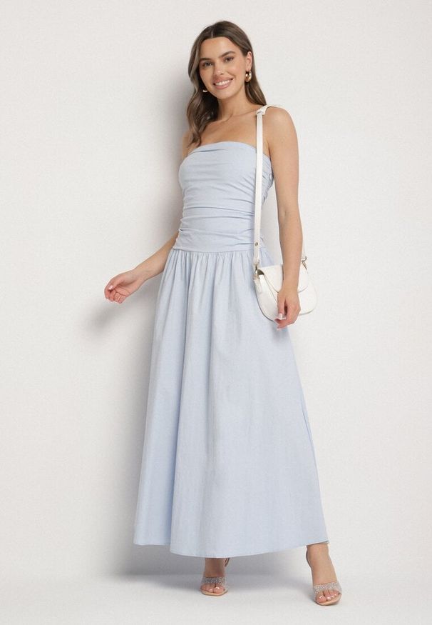 Born2be - Niebieska Sukienka z Bawełny Typu Bodycon Filarose. Okazja: na co dzień, na randkę, na imprezę. Kolor: niebieski. Materiał: bawełna. Typ sukienki: bodycon. Styl: klasyczny, casual, elegancki