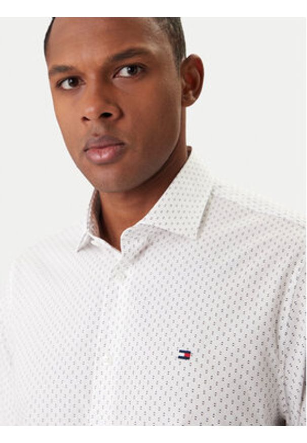 TOMMY HILFIGER - Tommy Hilfiger Koszula MW0MW41660 Biały Slim Fit. Kolor: biały. Materiał: bawełna