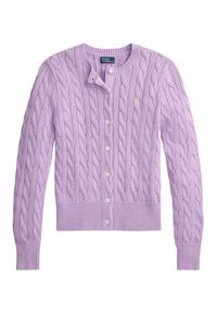 Polo Ralph Lauren Kardigan 211971868506 Fioletowy Slim Fit. Typ kołnierza: polo. Kolor: fioletowy. Materiał: bawełna #3