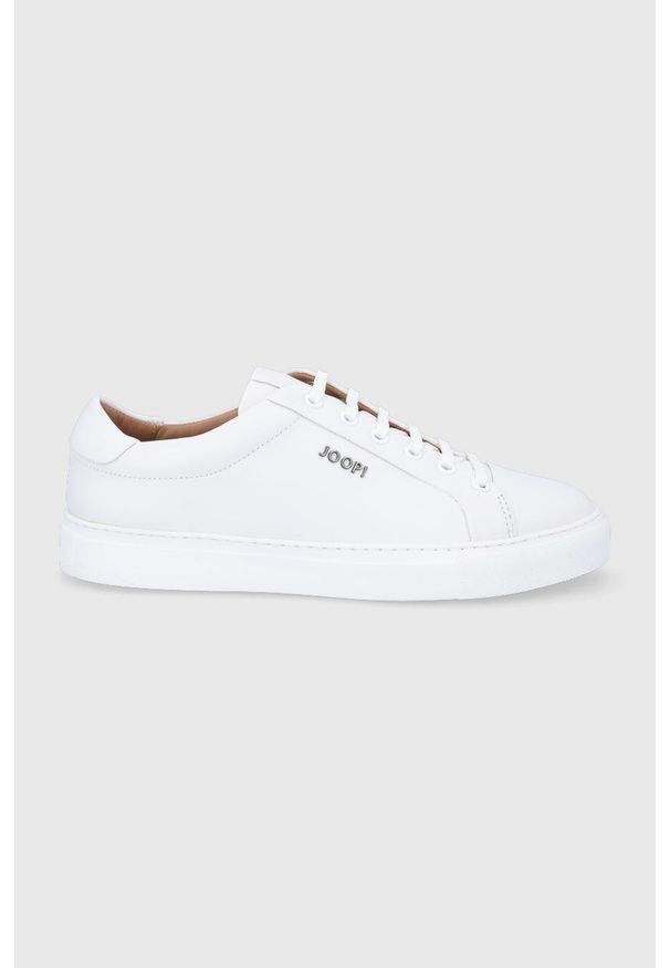 JOOP! - Joop! Buty skórzane kolor biały. Nosek buta: okrągły. Zapięcie: sznurówki. Kolor: biały. Materiał: skóra