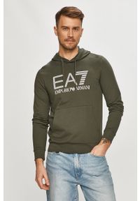 EA7 Emporio Armani - Bluza. Okazja: na co dzień. Kolor: zielony. Wzór: nadruk. Styl: casual #1