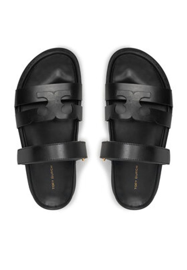 Tory Burch Klapki Ines Sport Slide 161636 Czarny. Kolor: czarny. Materiał: skóra. Styl: sportowy