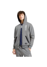 Bluza z kapturem Puma Athletics Fz Hoodie Fl, Mężczyźni. Typ kołnierza: kaptur. Kolor: szary. Materiał: bawełna, materiał