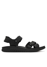 Clarks Sandały Wesley Shore 26182010 Czarny. Kolor: czarny. Materiał: skóra, nubuk