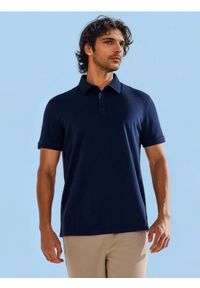 Sinsay - Koszulka polo - granatowy. Typ kołnierza: polo. Kolor: niebieski #1