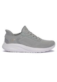 skechers - Buty do chodzenia damskie Skechers Sage Bobs Squad. Kolor: szary. Materiał: materiał, syntetyk. Szerokość cholewki: normalna. Sport: turystyka piesza