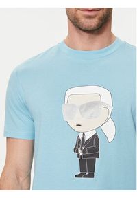 Karl Lagerfeld - KARL LAGERFELD T-Shirt 755071 542251 Niebieski Regular Fit. Typ kołnierza: dekolt w karo. Kolor: niebieski. Materiał: bawełna #2