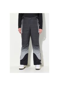 ULLA POPKEN - Damskie Spodnie narciarskie wodoodporne kropki paski na rzep. Kolekcja: plus size. Kolor: czarny. Materiał: elastan, poliester, materiał. Wzór: kropki, paski. Sezon: zima. Sport: narciarstwo