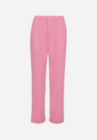 Born2be - Różowe Spodnie o Klasycznym Fasonie z Podwiniętymi Nogawkami z Ukrytym Suwakiem Wilelma. Kolor: różowy. Sezon: wiosna. Styl: klasyczny #5