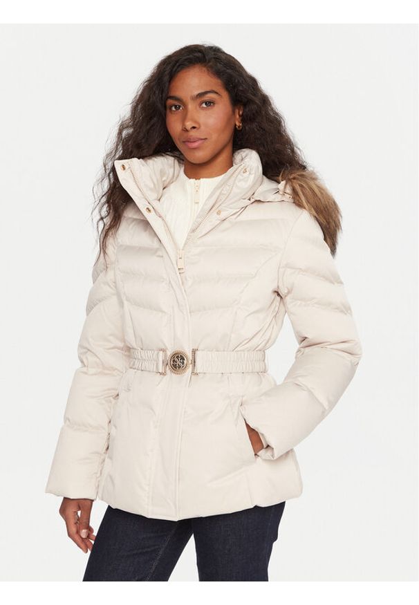 Guess Kurtka puchowa W5BL31 W2802 Beżowy Regular Fit. Kolor: beżowy. Materiał: syntetyk