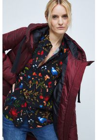 medicine - Medicine płaszcz damski kolor bordowy zimowy. Okazja: na co dzień. Kolor: czerwony. Długość: długie. Sezon: zima. Styl: casual #2