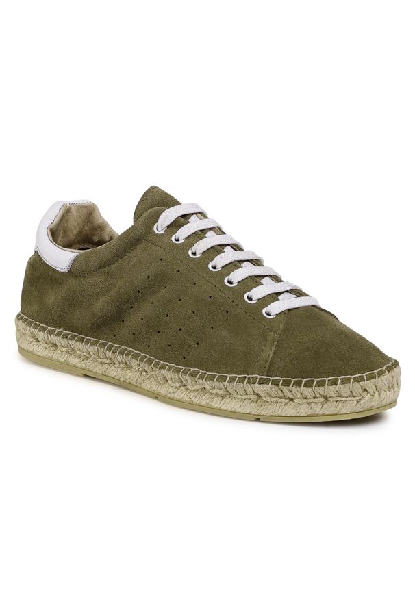 Espadryle QUAZI QZ-63-04-000621 669. Kolor: zielony. Materiał: zamsz, skóra