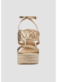 Michael Kors - MICHAEL KORS Złote sandały Alma Wedge Espadrille, Rozmiar 39,5. Kolor: złoty #5