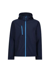 Regatta - Męska Kurtka Venturer 3warstwowa Soft Shell Z Kapturem. Typ kołnierza: kaptur. Kolor: niebieski. Sport: turystyka piesza #1