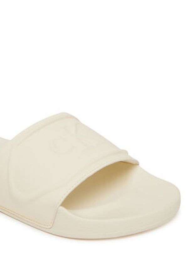 Calvin Klein Jeans Klapki Slide Pu Hf Mg YW0YW01879 Écru. Materiał: skóra