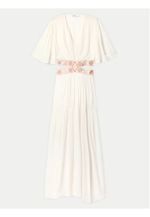 Desigual Sukienka letnia Minelli 24SWVW24 Écru Regular Fit. Materiał: wiskoza. Sezon: lato