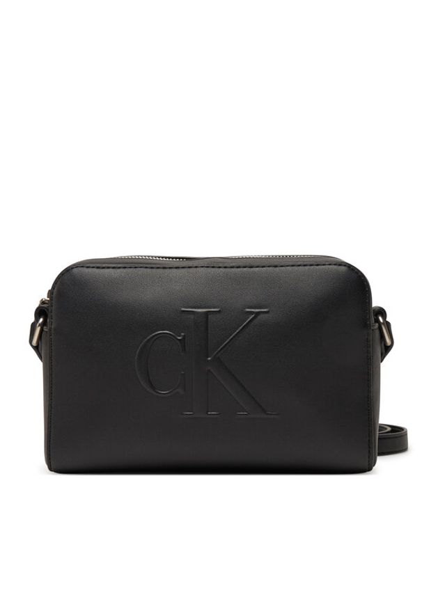 Calvin Klein Jeans Torebka Sculpted Ew Camera Bag LV04K3036G Czarny. Kolor: czarny. Materiał: skórzane