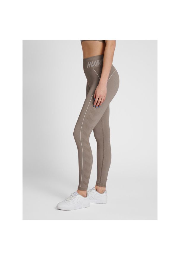 Damskie legginsy ze średnim stanem Hummel TE Christel. Kolor: szary. Materiał: dzianina, materiał, prążkowany