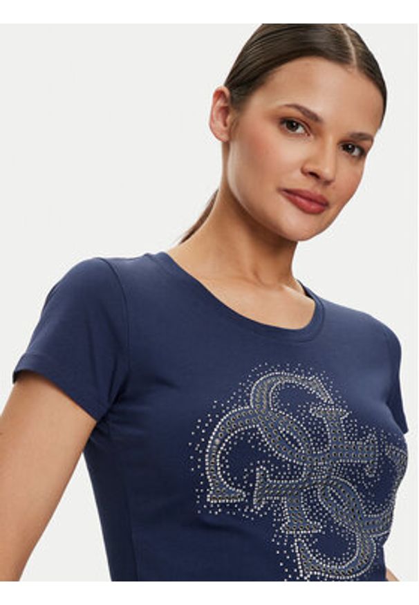 Guess T-Shirt W4YI37 J1314 Niebieski Regular Fit. Kolor: niebieski. Materiał: bawełna