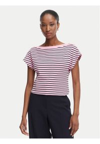 TOMMY HILFIGER - Tommy Hilfiger T-Shirt Gold Btn Cap WW0WW50942 Kolorowy Slim Fit. Materiał: bawełna. Wzór: kolorowy #1