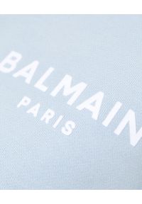 Balmain - BALMAIN - Niebieska bluza z logo. Typ kołnierza: kaptur. Kolor: niebieski. Materiał: bawełna #3